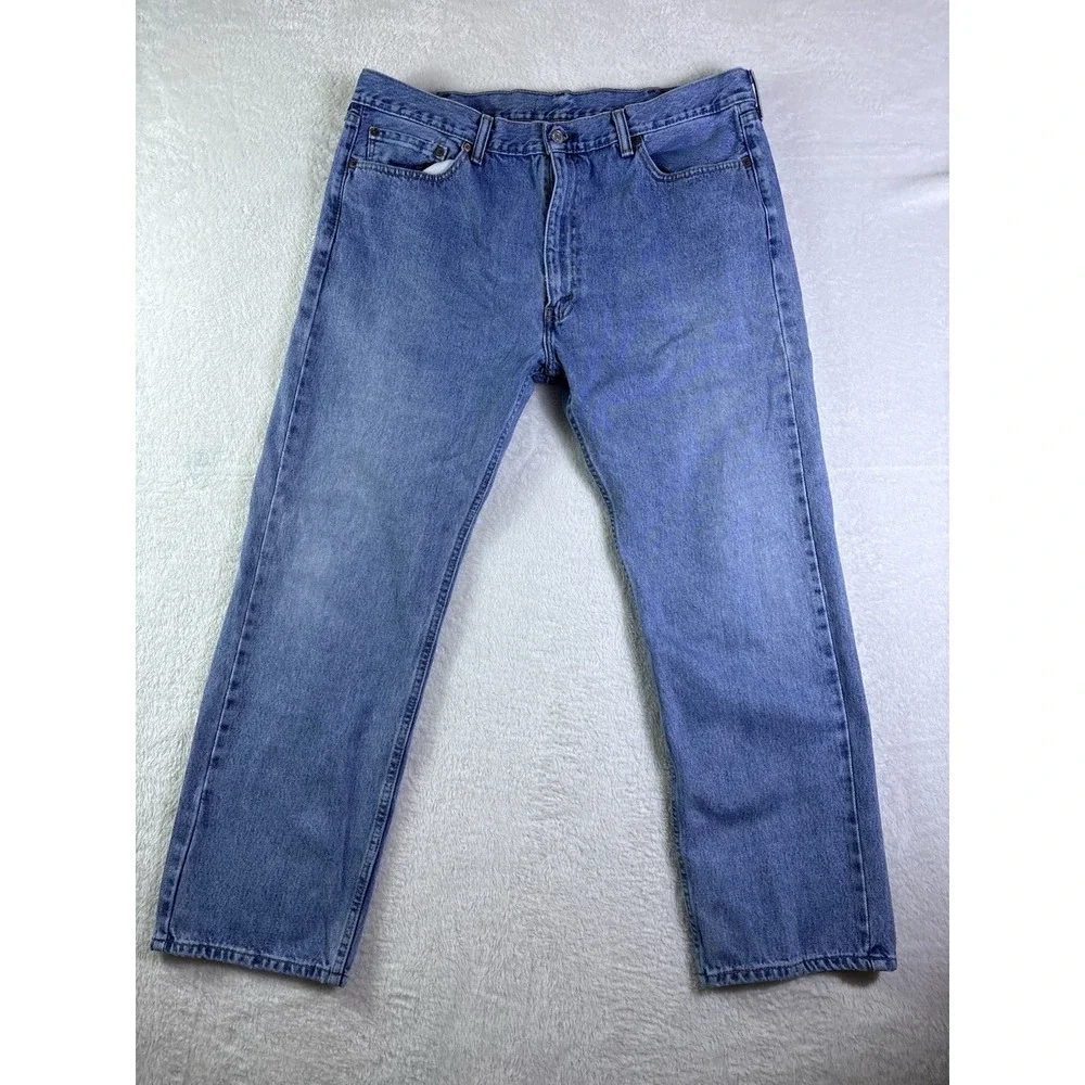 Levi's 505 Jeans Mens 40x30 Blue Denim Medium Wash Straight Leg Regular Fit